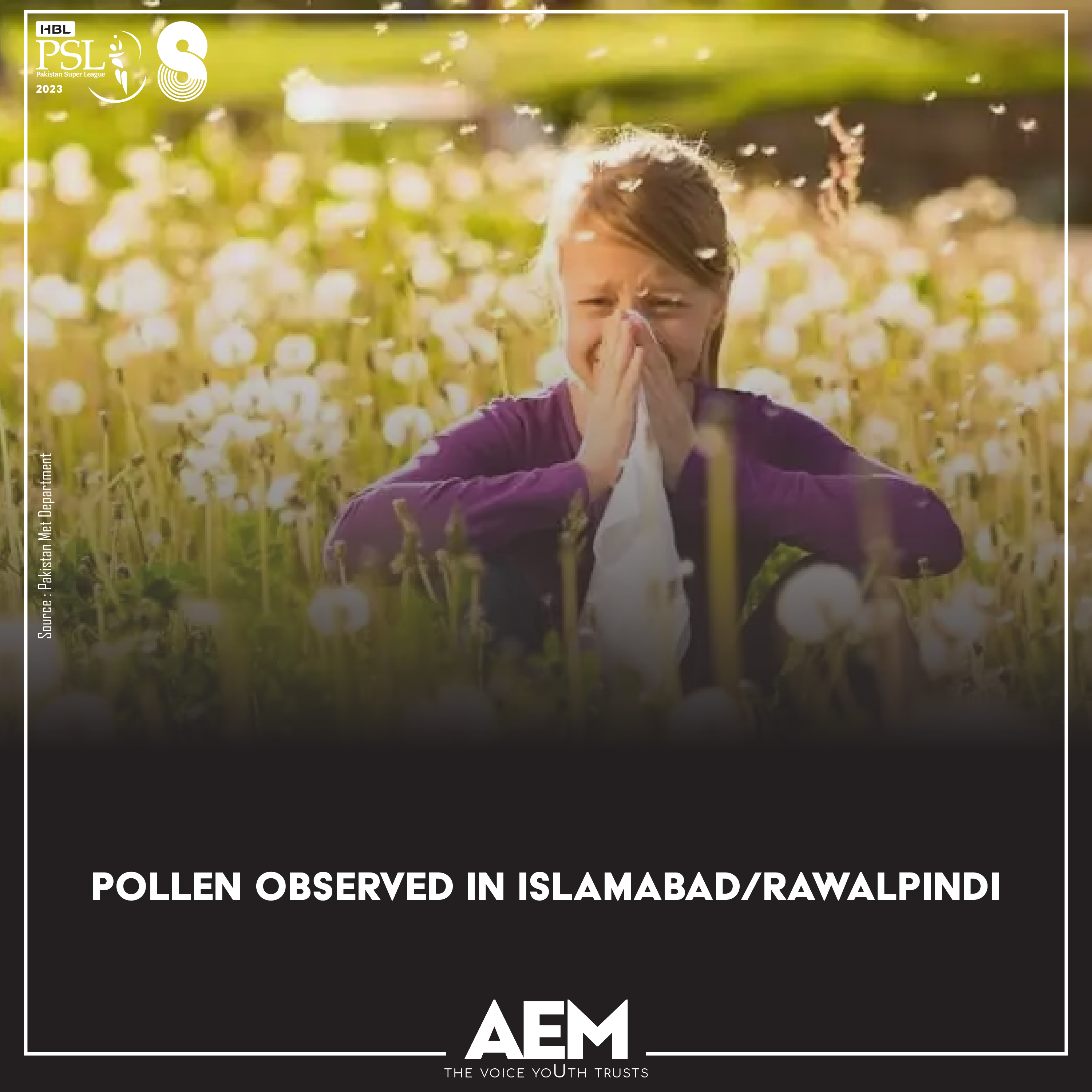 Pollen observed in Islamabad/Rawalpindi